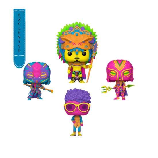 Funko: Black Panther 2: Wakanda Forever - Blacklight US Exclusive Pop! Vinyl 4-Pack