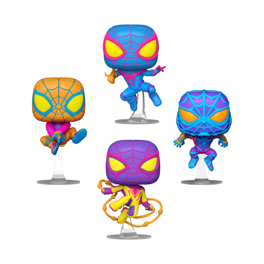 Funko: Miles Morales - Blacklight US Exclusive Pop! Vinyl 4-Pack