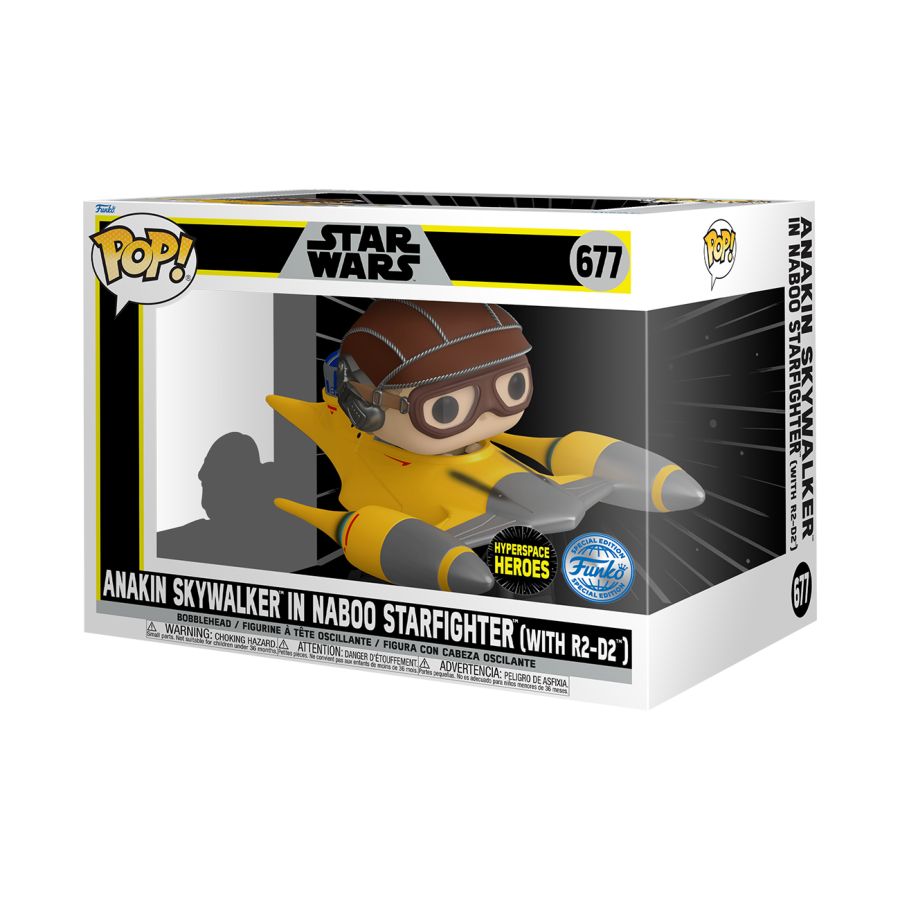 Funko: Star Wars - Anakin Skywalker in Naboo Starfighter (with R2-D2) US Exclusive Pop! Ride