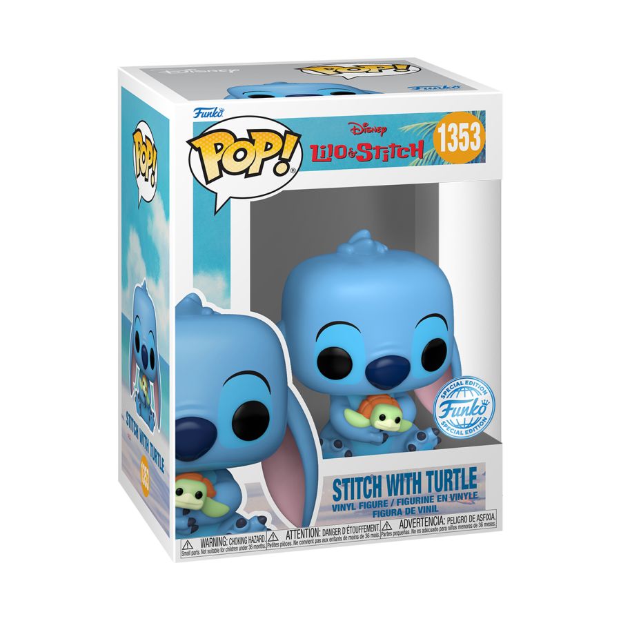 Funko: Lilo & Stitch - Stitch with Turtle Pop! Vinyl