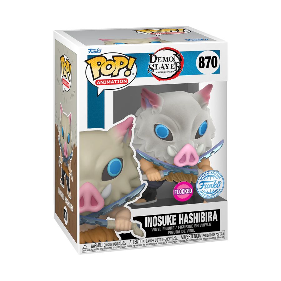 Funko: Demon Slayer - Inosuke Hashibira US Exclusive Flocked Pop! Vinyl