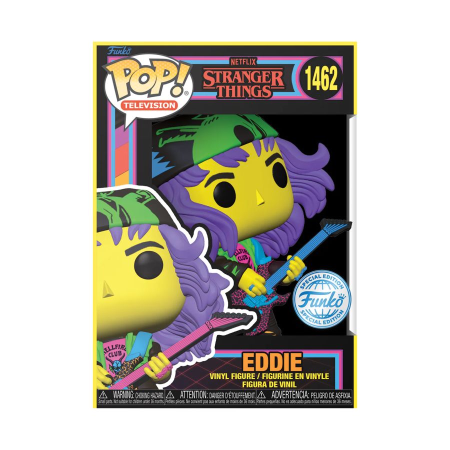 Funko: Stranger Things - Hunter Eddie with Guitar US Exclusive Blacklight Pop! Vinyl