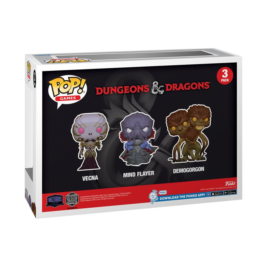 Funko: Dungeons & Dragons - Vecna, Mind Flayer & Demogorgon US Exclusive Pop! Vinyl 3-Pack