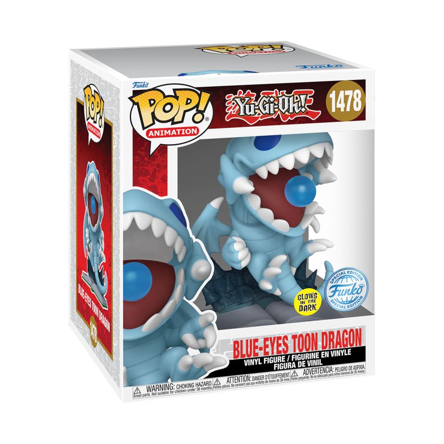 Funko: Yu-Gi-Oh - Blue Eyes Toon Dragon US Exclusive Glow 6" Pop! Vinyl