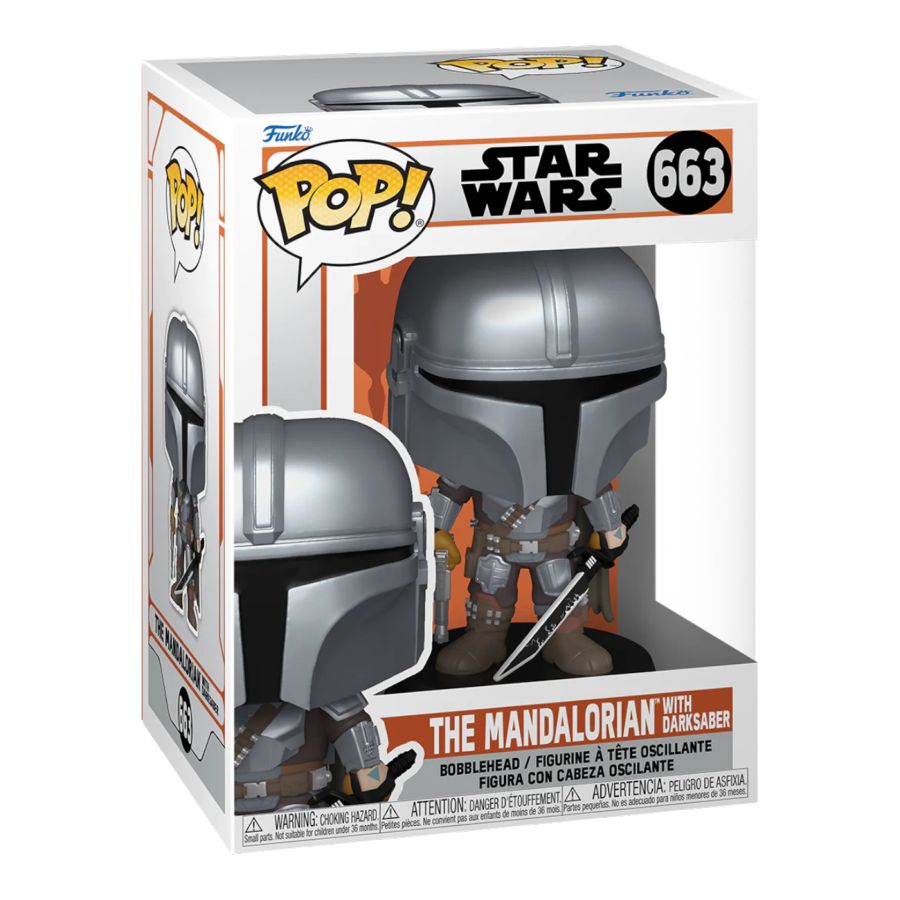 Funko: Star Wars: Mandalorian - Mandalorian with DarkSaber Pop! Vinyl