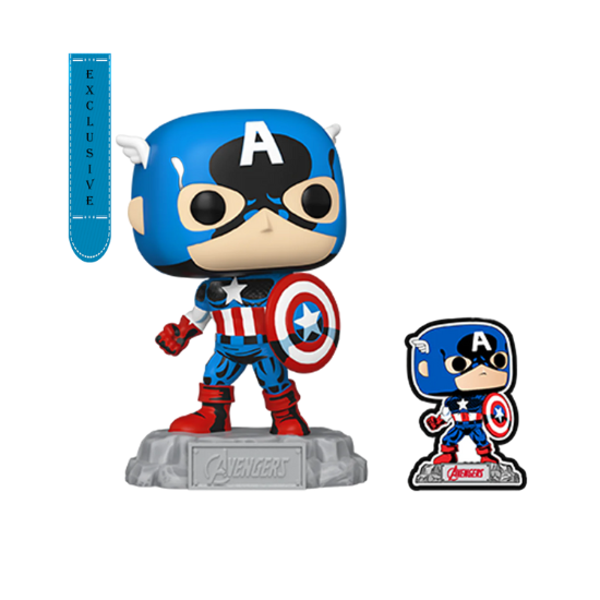 Funko: Marvel Comics - Captain America 60th Anniversary (with Pin) US Exclusive Pop! Vinyl