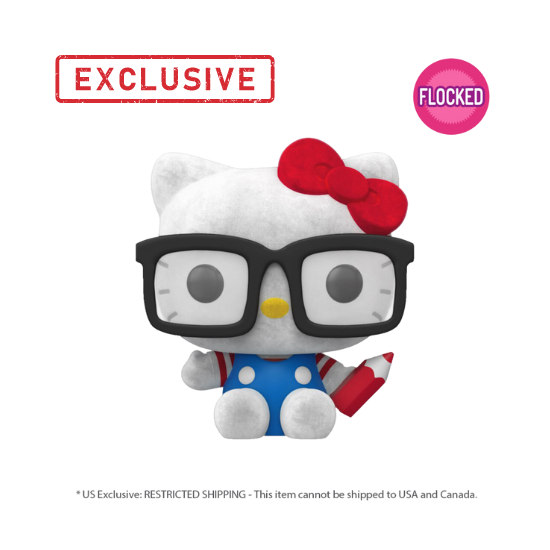 Funko: Hello Kitty - Hello Kitty Hipster Nerd with Glasses US Exclusive Flocked Pop! Vinyl