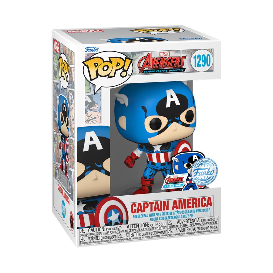 Funko: Marvel Comics - Captain America 60th Anniversary (with Pin) US Exclusive Pop! Vinyl