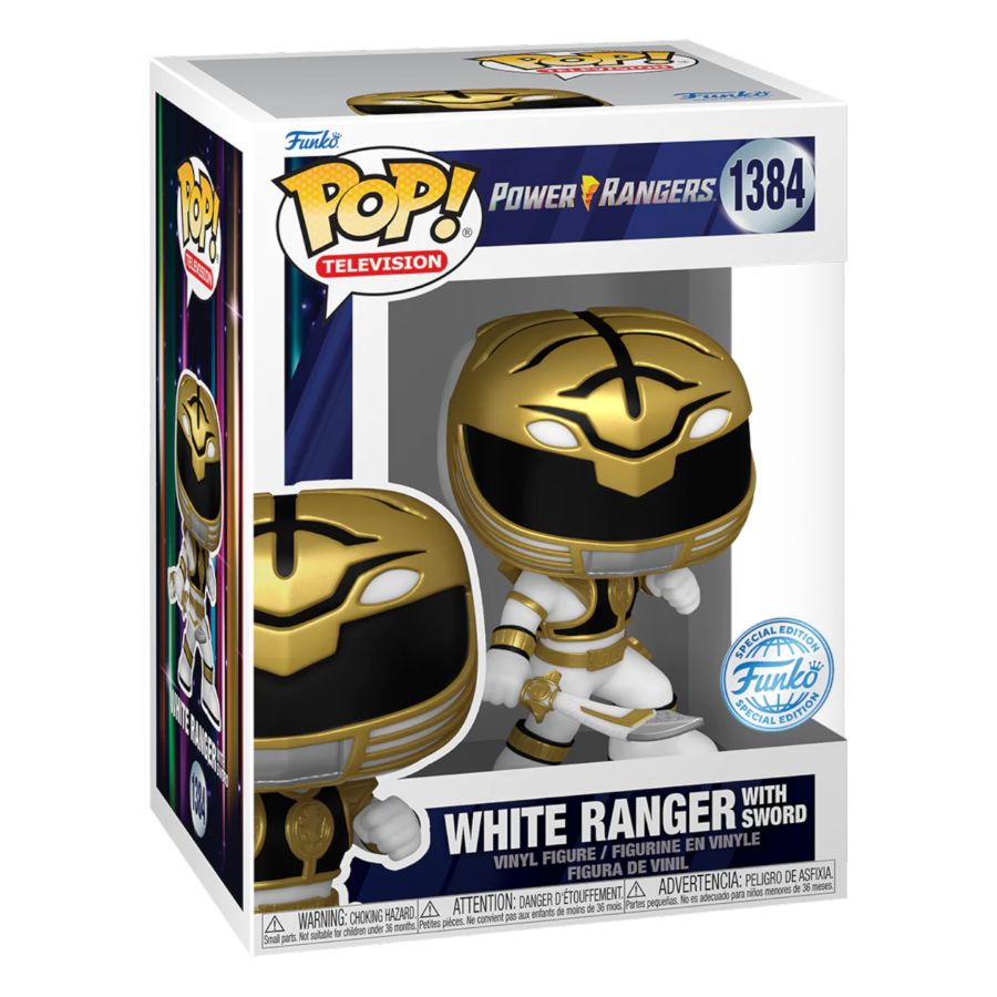 Funko: Power Rangers 30th Anniversary - White Ranger with Sword US Exclusive Pop! Vinyl