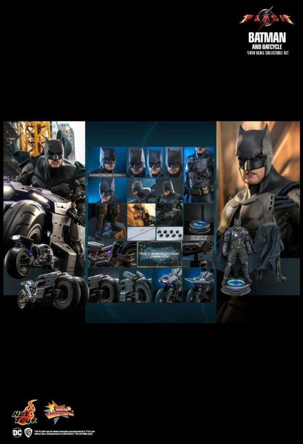 The Flash (2023) - Batman & Batcycle 1/6 Scale Collectable Action Figure Set [Hot Toys]